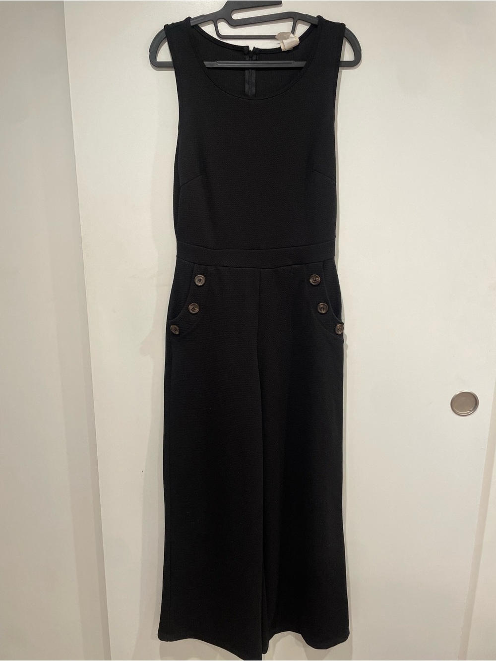 Black Jumpsuit with Decorative Buttons from Caution to the Wind